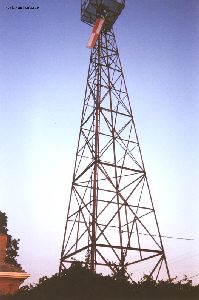 The lighthouse was replaced by this steel pole light.