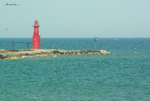 The light at the end of the breakwater.