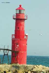 Close up of the lighthouse.