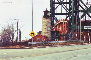The lightstation as it sits by the side of the bridge.