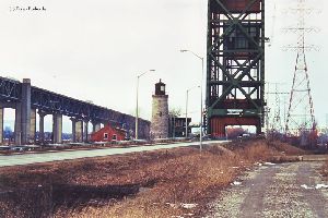 A good comparison view of the bridge and lighthouse.