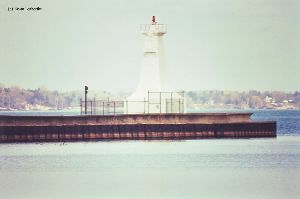 Beautiful close up shot of the Burlinton Pier light.