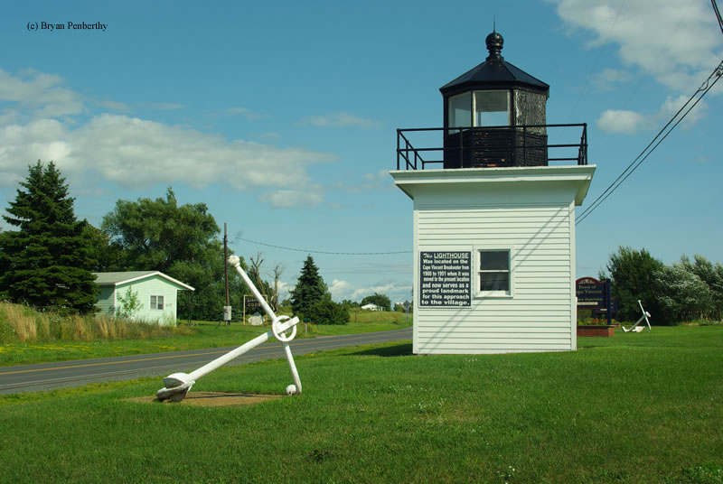 Photo of the Cape Vincent Breakwater Lighthouse.