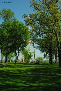 The tower by the lake.