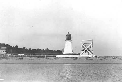 Original Goat Island (Newport Harbor) Lighthouse - courtesy U.S. Coast Guard