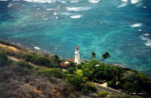 Beautiful shot of the lighthouse and surrounding waters.