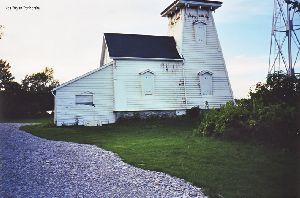 A close up shot of the remains of the old light.