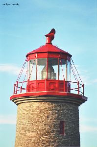 Close up of the lantern room and lens.