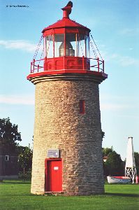 Close up shot of the lighthouse.