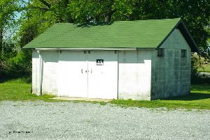 A garage near the tower.