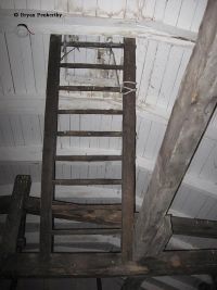 Ladder to roof of French Castle where light tower was. This is what is left of steps to tower.