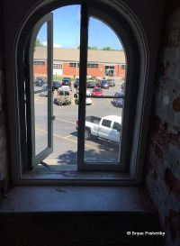 Landing window of the Fort Niagara Lighthouse.