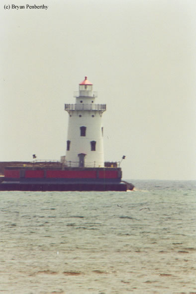 Photo of the Harbor Beach Lighthouse.