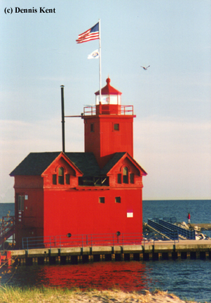 Photo of the Holland Harbor Lighthouse.