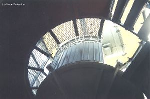PRE MOVE: Looking up at the modern lighting system in place at Hatteras.