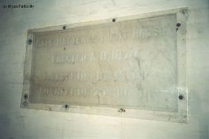 PRE MOVE: Marble inlay stating the station