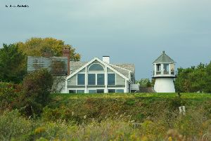 The lighthouse and the quarters.