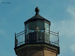 Close up of the lantern room and Fresnel lens.