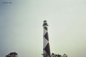 The top half of the tower featuring the diamond bands.