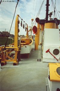 The relief boat on deck.