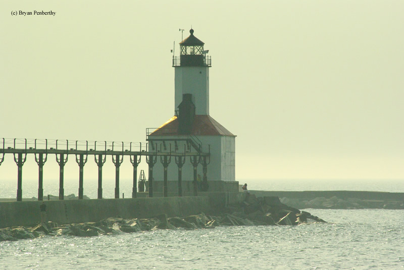Photo of the Michigan City East Pierhead Lighthouse.