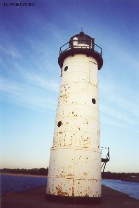 Front side of the lighthouse, somewhat rusty.