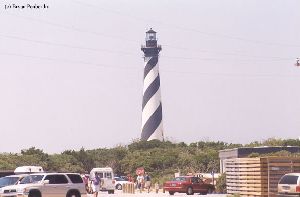 DURING MOVE: The lighthouse on the move.