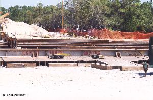 DURING MOVE: The move path of girders.