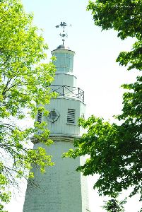 The top of the tower.