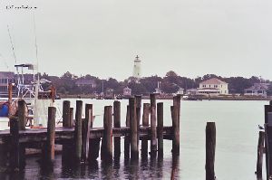 The lighthouse photographed from across Silver Lake.