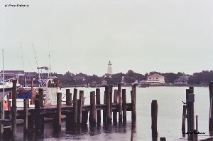 The lighthouse on the other side of Silver Lake.