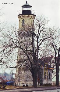 Fort Niagara Lighthouse undergoing repairs.