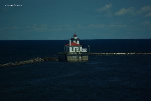 The lighthouse out on the breakwater.
