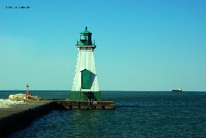 The lighthouse and Lake Ontario.