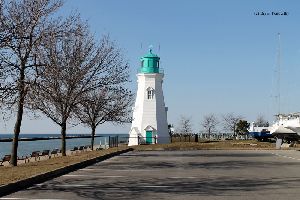 The rear range light from the parking lot.