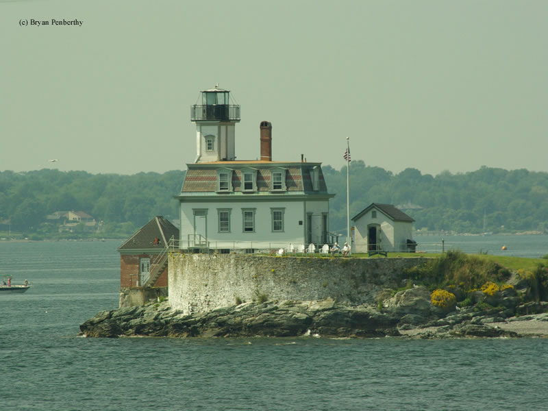 Photo of the Rose Island Lighthouse.