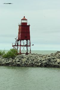 The lighthouse out on the breakwater.