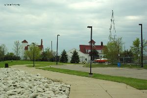 The lighthouse and life saving station.