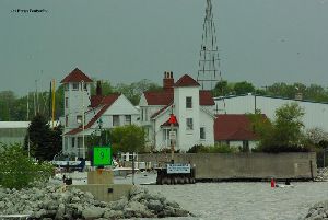 The lighthouse and the old life saving station.
