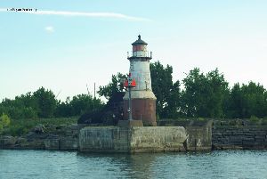The new "lighthouse" sits in front of the old lighthouse.