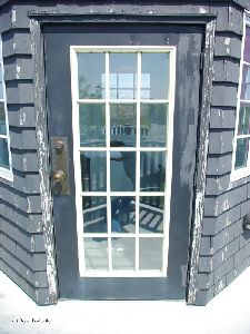 View of the door to lead back into the tower.