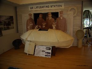 The Life Car on display inside the lighthouse.