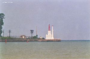 Lighthouse through a 1000mm telephoto lens.