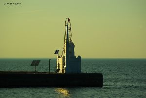 The lighthouse at sunset.