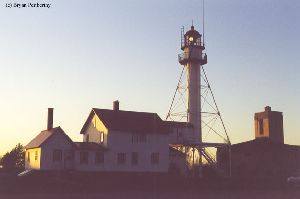 Sun sets on the point.
